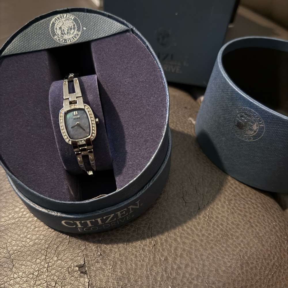 Citizen Eco-Drive Women's Watch with Black and Silver Tones